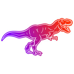 T-Rex Dinosaur Vector illustration, Silhouette Design doodle style. Prehistoric Animal Graphic.