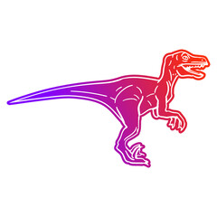 Velociraptor Dinosaur Vector illustration, Silhouette Design doodle style. Prehistoric Animal Graphic.