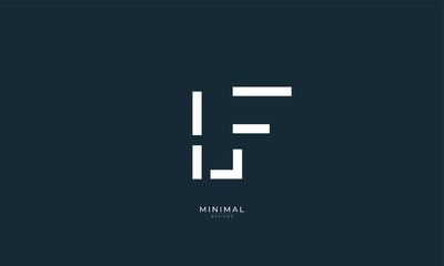 Fototapeta premium Alphabet letter icon logo LF