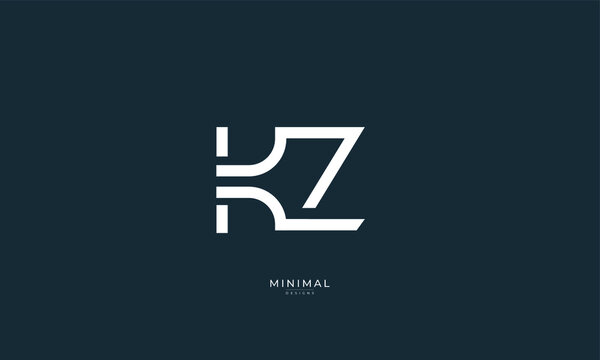 Alphabet letter icon logo KZ 