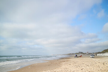 Cloudy skies at the beach in Denmark