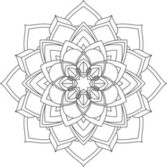 Easy Mandala coloring book simple and basic for beginners, seniors and children. Set of Mehndi flower pattern for Henna drawing and tattoo. Decoration in ethnic oriental, Indian style.