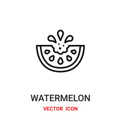 Watermelon vector icon. Modern, simple flat vector illustration for website or mobile app.Watermelon slice symbol, logo illustration. Pixel perfect vector graphics	