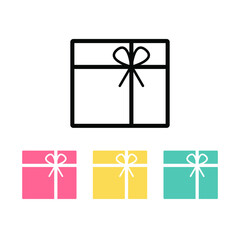birthday present vector, birthday gift box with ribbon