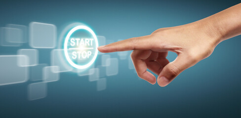 Hands touching button screen interface global connection customer networking