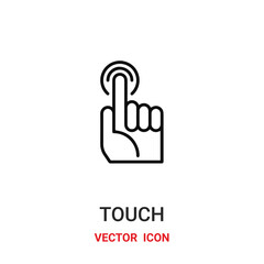 touch icon vector symbol. finger symbol icon vector for your design. Modern outline icon for your website and mobile app design.