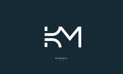Alphabet letter icon logo KM
