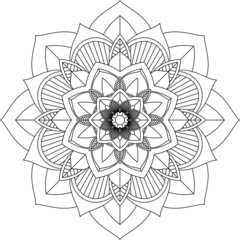 Easy Mandala coloring book simple and basic for beginners, seniors and children. Set of Mehndi flower pattern for Henna drawing and tattoo. Decoration in ethnic oriental, Indian style.