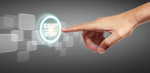 Hands touching button screen interface global connection customer networking