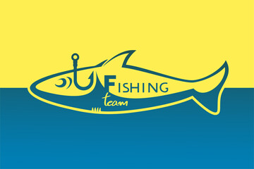 Creative design of fishing team symbol