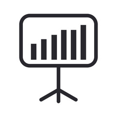 bars chart in board line style icon vector design