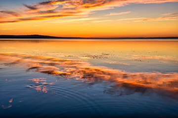 Fototapeta premium sunset over the lake
