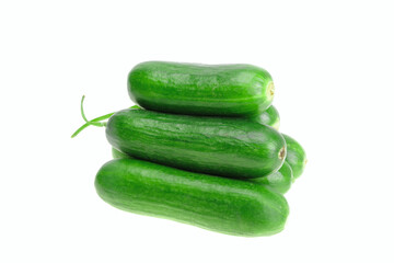 Pyramid of six green cucumbers