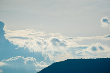 White cloud on blue sky background