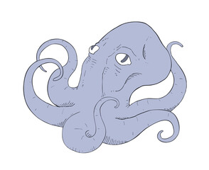 Design of octopus hand draw style