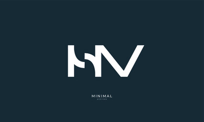 Alphabet letter icon logo HV
