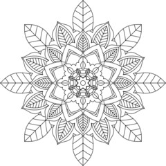 Easy Mandala coloring book simple and basic for beginners, seniors and children. Set of Mehndi flower pattern for Henna drawing and tattoo. Decoration in ethnic oriental, Indian style.