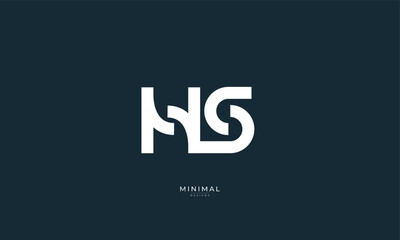 Alphabet letter icon logo HS