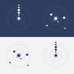 planets of the solar system vector icons