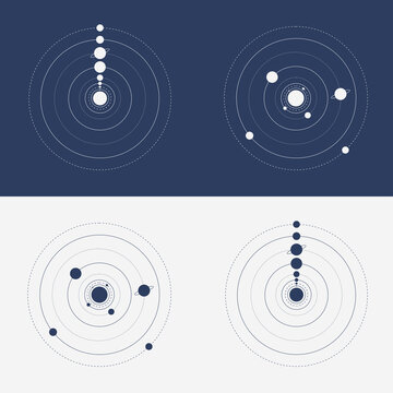 planets of the solar system vector icons