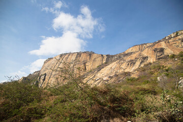 View of the mounds in the dry season, countryside of Brazil