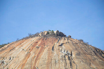 View of the mounds in the dry season, countryside of Brazil