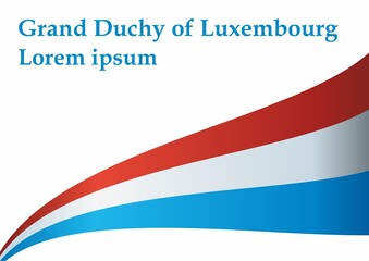 Flag of Luxembourg, Grand Duchy of Luxembourg. Bright, colorful vector illustration.