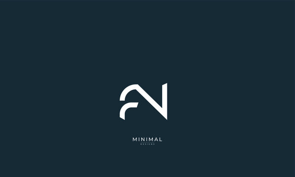 Alphabet letter icon logo FN