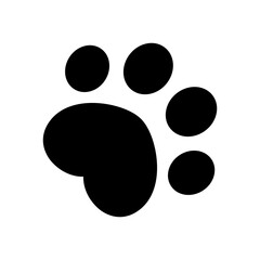 dog paw vector footprint icon heart french bulldog cat foot character cartoon symbol illustration doodle design