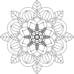 Easy Mandala coloring book simple and basic for beginners, seniors and children. Set of Mehndi flower pattern for Henna drawing and tattoo. Decoration in ethnic oriental, Indian style.