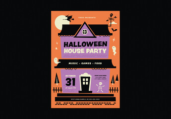 Halloween House Party Event Flyer Layout 
