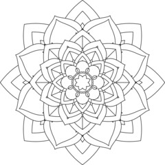 Easy Mandala coloring book simple and basic for beginners, seniors and children. Set of Mehndi flower pattern for Henna drawing and tattoo. Decoration in ethnic oriental, Indian style.