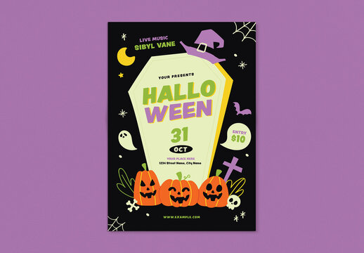 Halloween Party Flyer Layout 