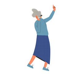 People with vr glasses. Vector virtual reality set