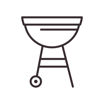 bbq grill line style icon vector design