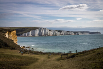 Seven Sisters chalk cliffs, Sussex, England