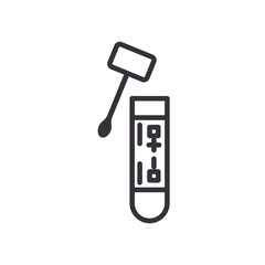 Covid 19 virus test tube line style icon vector design