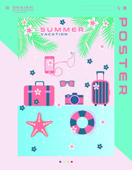 The travel accessories lie flat against the beach backdrop which is very pleasing to the view from above