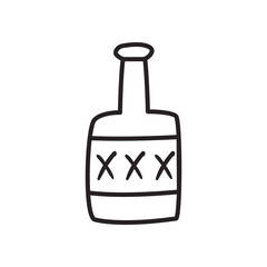 mexican tequila bottle with crosses free form line style icon vector design