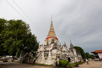 Naklejka premium Wat Worachan Temple in Suphanburi Historical Temple Park