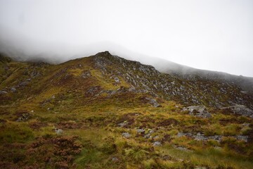 Fototapeta na wymiar Foggy Day at Wicklow Mountains, Ireland