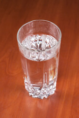 glass water on table