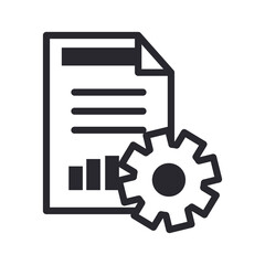 document and gear line style icon vector design