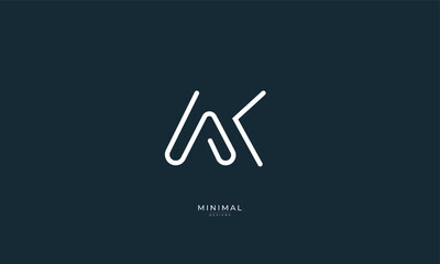 alphabet letter icon logo AK