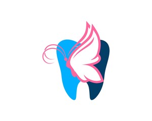 Obraz premium Tooth with beautiful butterfly inside