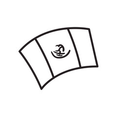 mexican flag free form line style icon vector design
