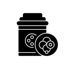 Fermentation black glyph icon. Brewery production step. Industrial manufacture to produce beer. Distillery technology. Brewing ale. Silhouette symbol on white space. Vector isolated illustration