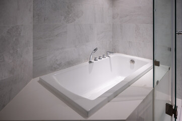 Bathtub in a modern bathroom