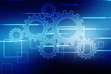 Obraz premium 2d illustration abstract gear Network