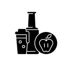 Cider black glyph icon. Bottled drink. Apple alcoholic beverage. Liquid in glassware. Pub menu. Soft drink for party. Booze product. Silhouette symbol on white space. Vector isolated illustration